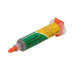 Jeringa de Pasta de Soldadura Sn63Pb37, 35g, 183°C, 20-38m, Doble Punta