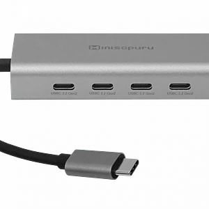Hub USB-C 10Gbps a 4 USB-A Aluminio Cable 15cm UCH803