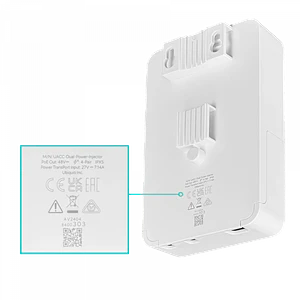 Doble Inyector PoE Ubiquiti UISP Dual-Power Injector, Hasta 100W, 2.5 GbE, Protección IPX5, Blanco