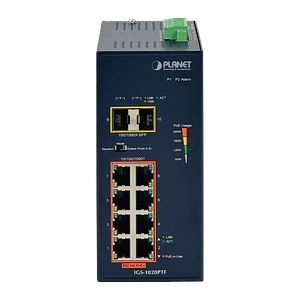 Switch Industrial PLANET IGS-1020PTF-12V - 8 Puertos Gigabit PoE+ y 2 Puertos SFP
