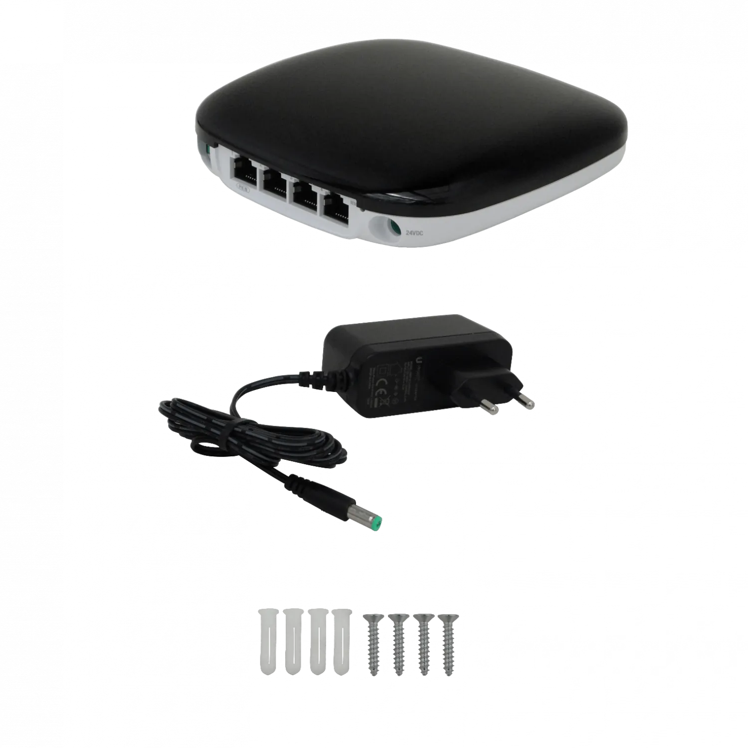 CPE GPON con WiFi integrado y 4 puertos Gigabit, UFiber WiFi, Ethernet In-Band, 300 Mbps, PON 1
