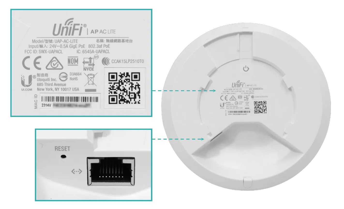 UBIQUITI 1un 2x2 867mbps-5Ghz 300-2,4GHz 3dBi inc-PoE24V 1-1000 AC1200 1
