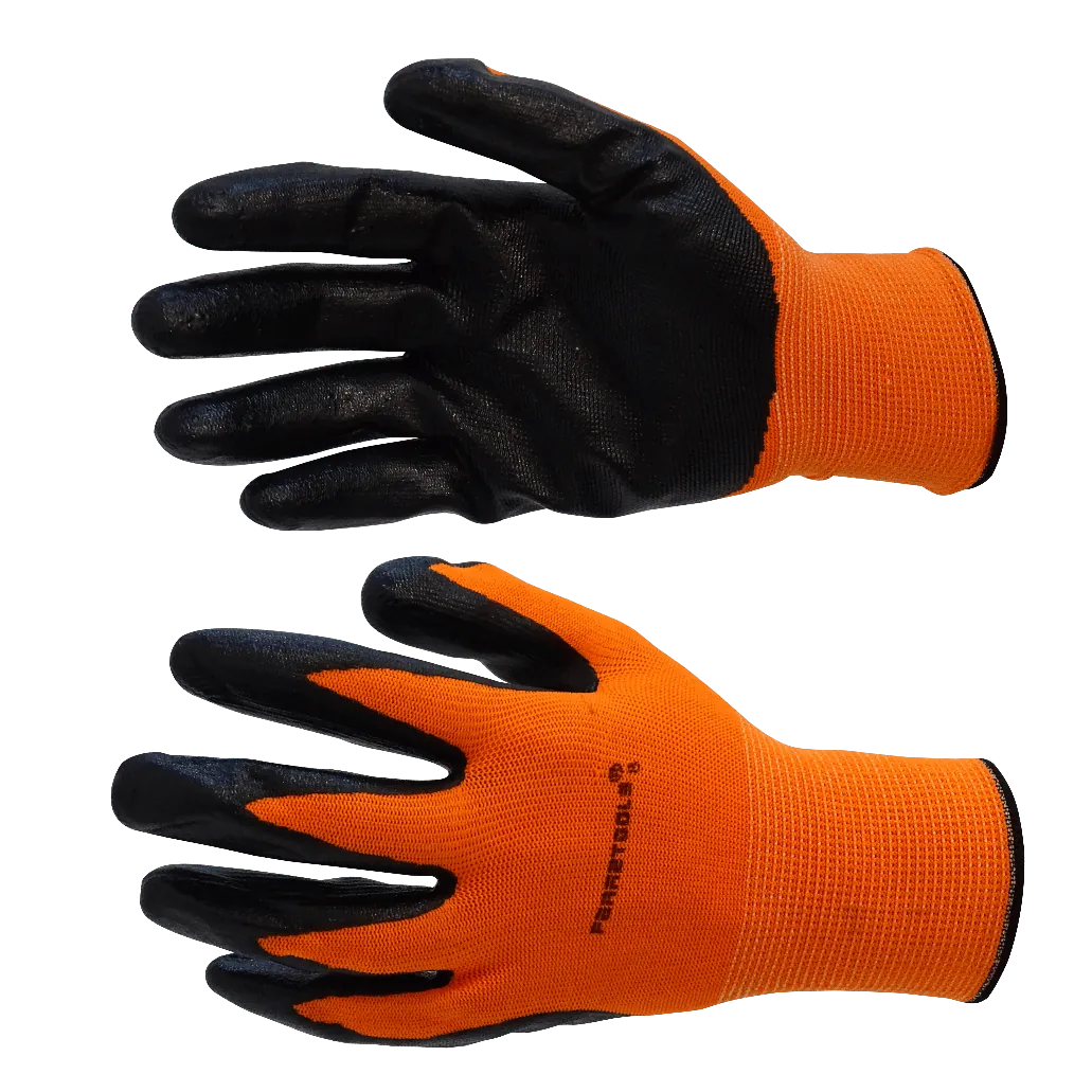 Guantes Naranjo Antiestaticos Poliester C/Nitrilo 1