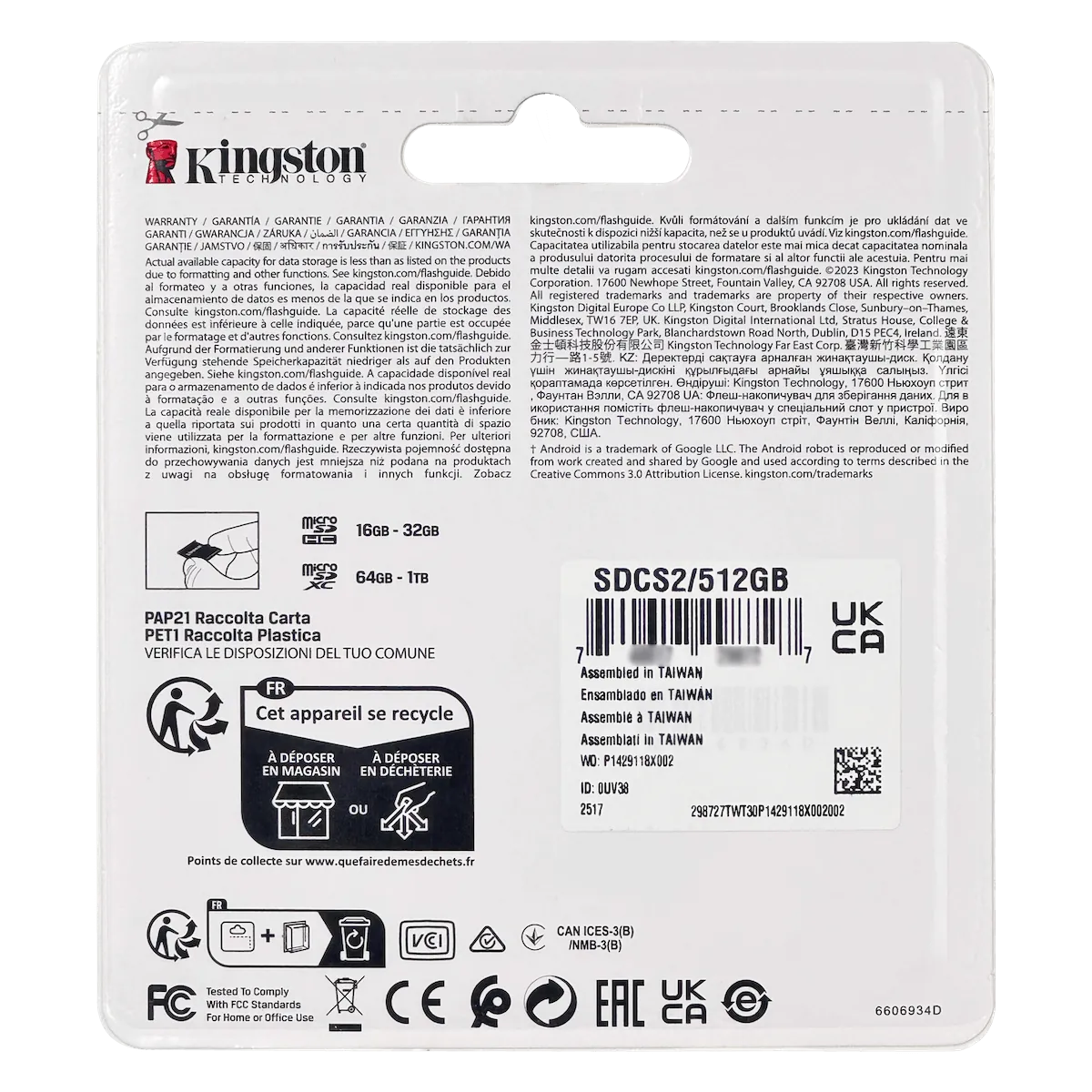 KINGSTON 512GB MicroSD c/Adaptador-SD 100/85mb/s Class10 UHS-I U3 V30 1