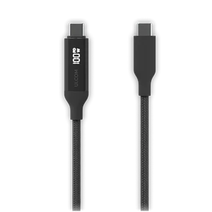 Cable Ubiquiti USB-C 1metro 100W con Indicador de Carga Doble, Color Negro