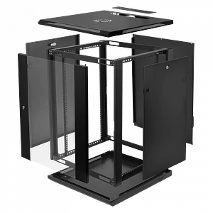 Gabinete Rack LINKMADE RK15-6LD 15U 60cm de Fondo Desarmado para Montaje en Pared - Negro