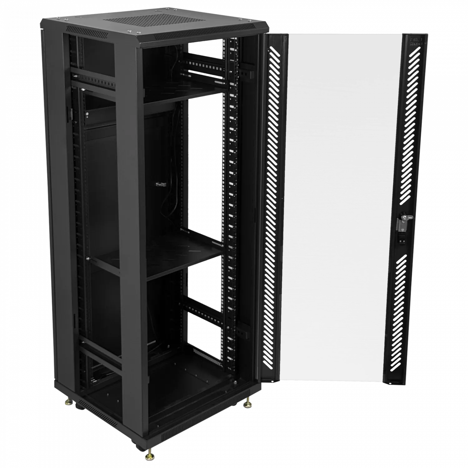 Gabinete Rack LINKMADE RK32-6LD 32U 60cm de Fondo Desarmado con Ventilador y PDU - Negro 1