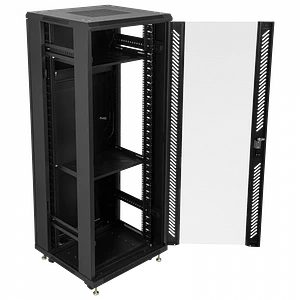 Gabinete Rack LINKMADE RK32-6LD 32U 60cm de Fondo Desarmado con Ventilador y PDU - Negro