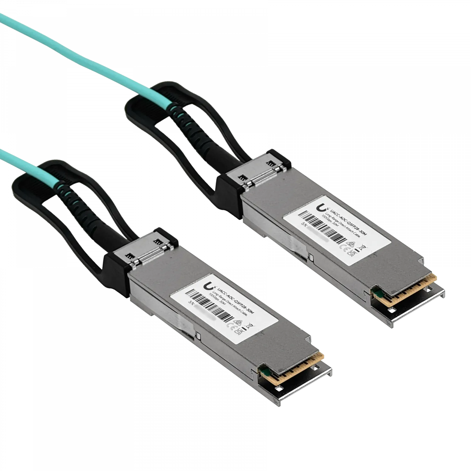 Cable AOC QSFP28 100Gbps Fibra MM 30m 3mm Direct Attach Ubiquiti UACC-AOC-QSFP28-30M  1