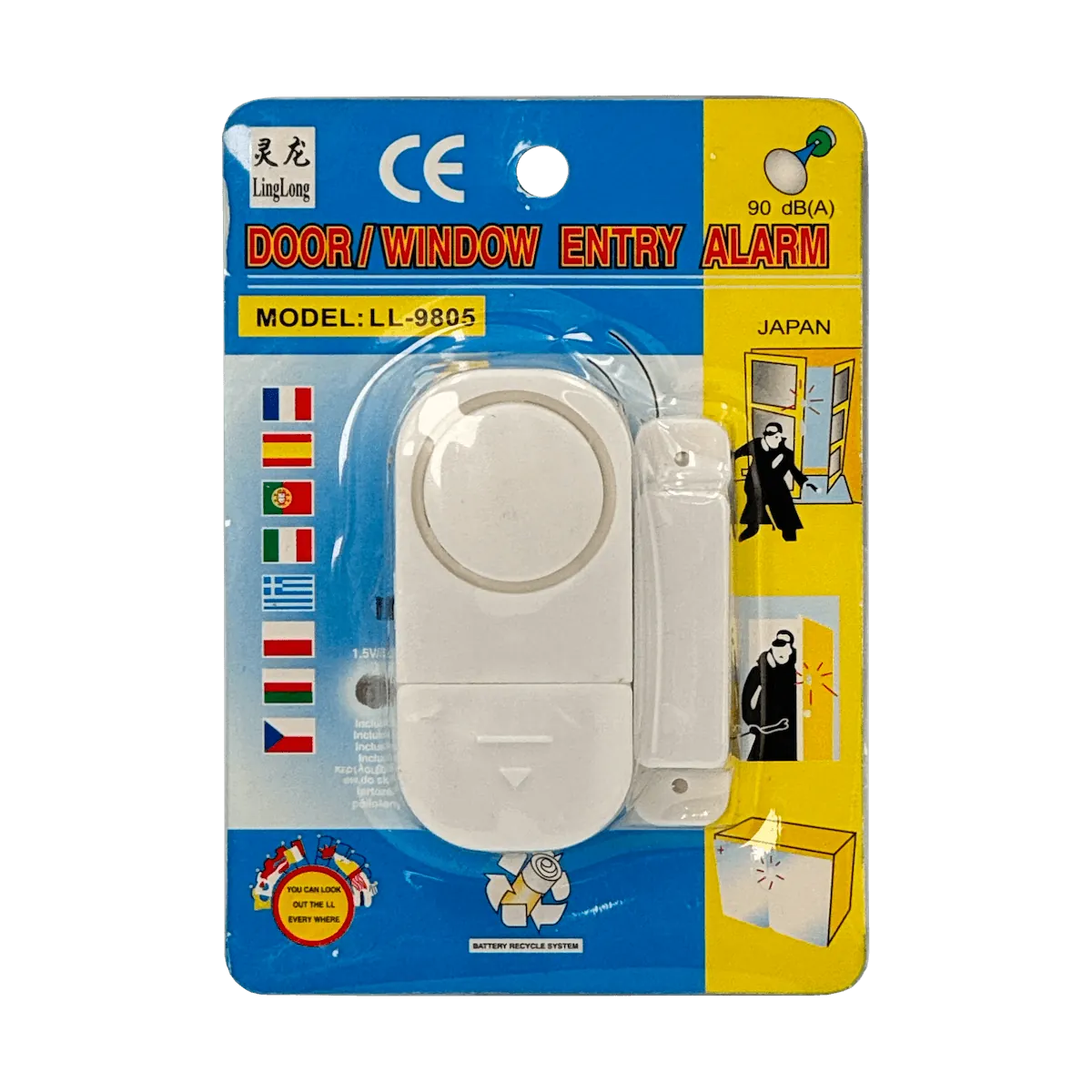 Alarma para Puerta o Ventana 90?dB con Sensor Magnético e Incluye Baterías LR44 1