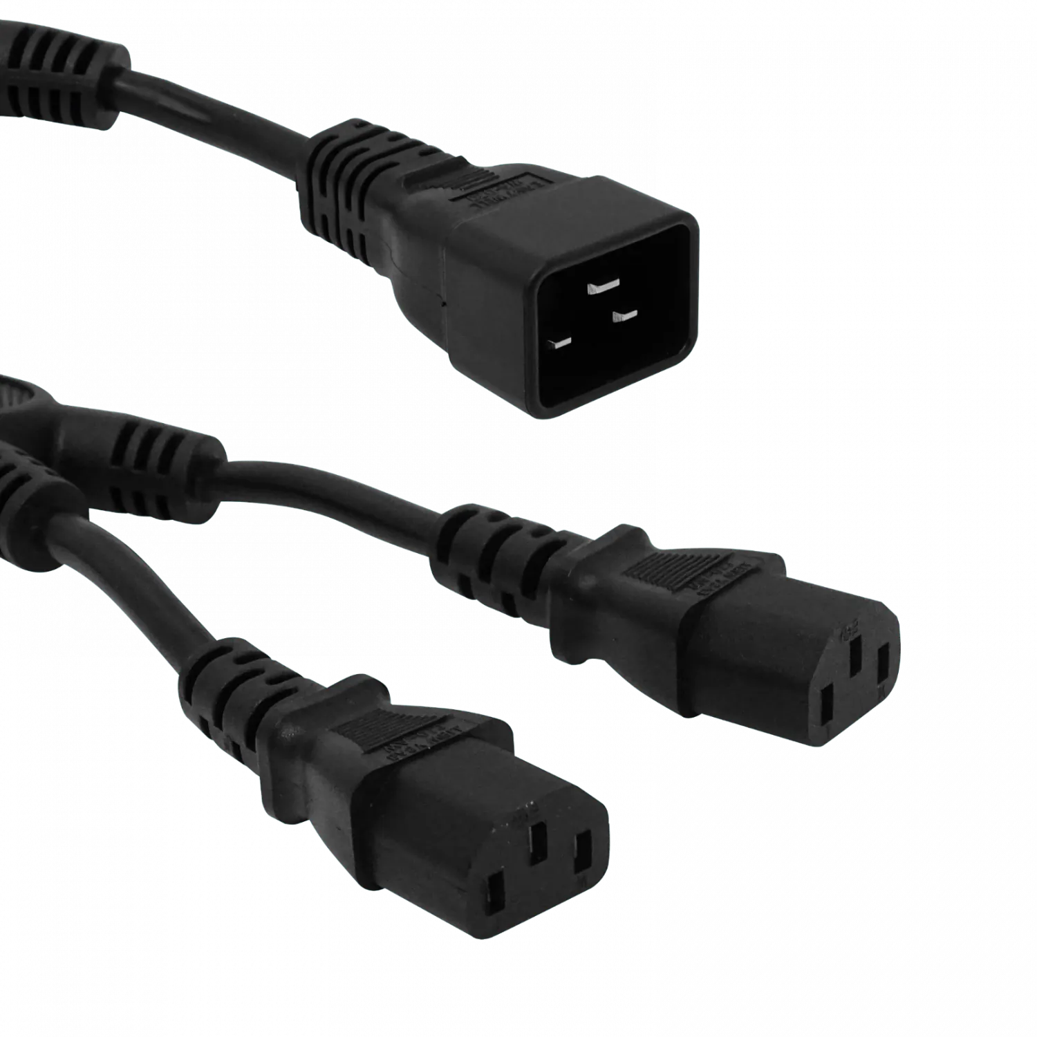Cable de Poder 2-C13-Hembra-10A 1-C20-Macho-16A, 8+5cm Negro 1