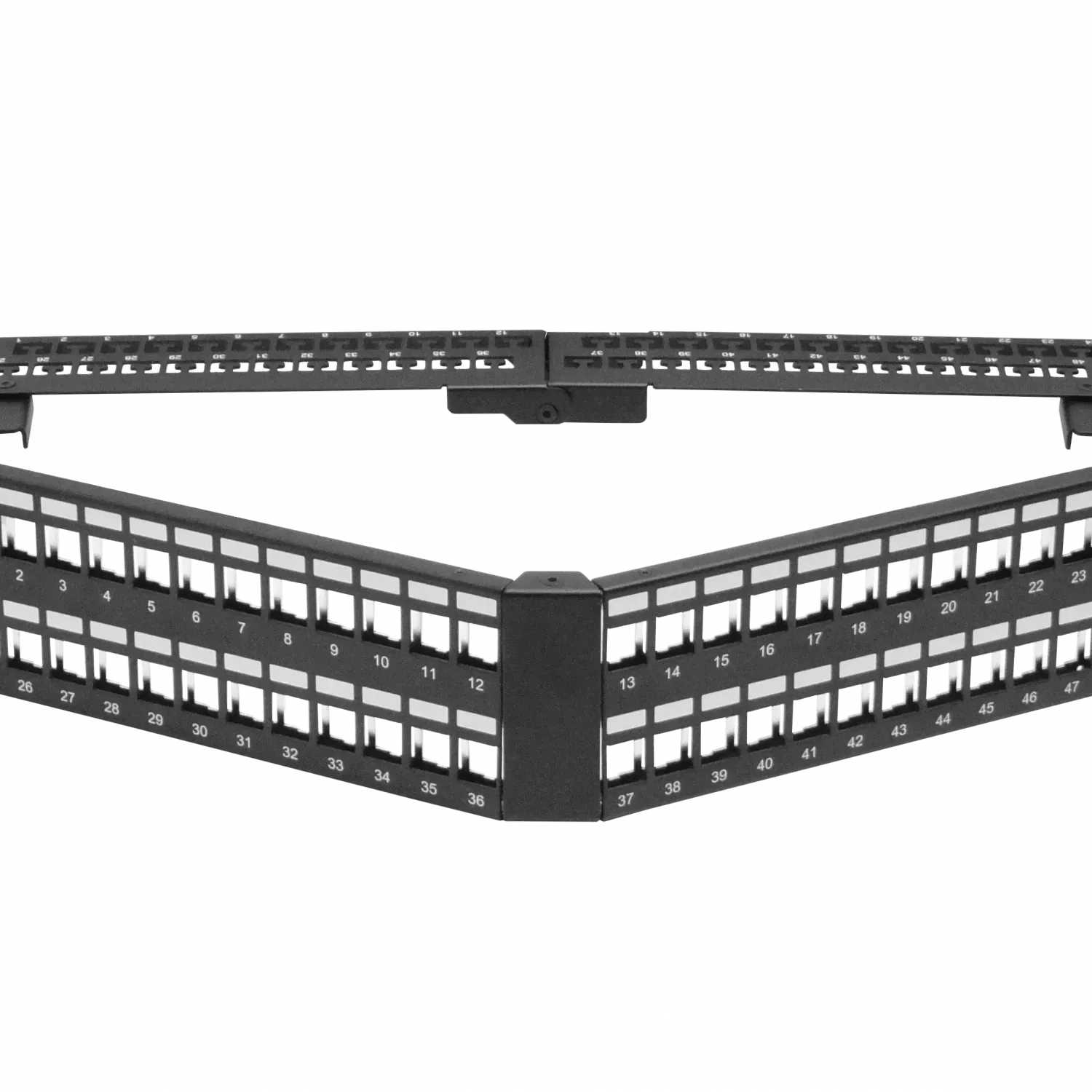 Patch Panel LINKMADE PP148L 2U 48 Keystone Angular Metalico Vacio 1