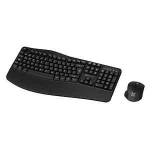 Kit Teclado y Mouse Inalambrico Klip Xtreme ErgoLink Duo KBK-760, Ergonomico, USB 2.4 GHz, BT