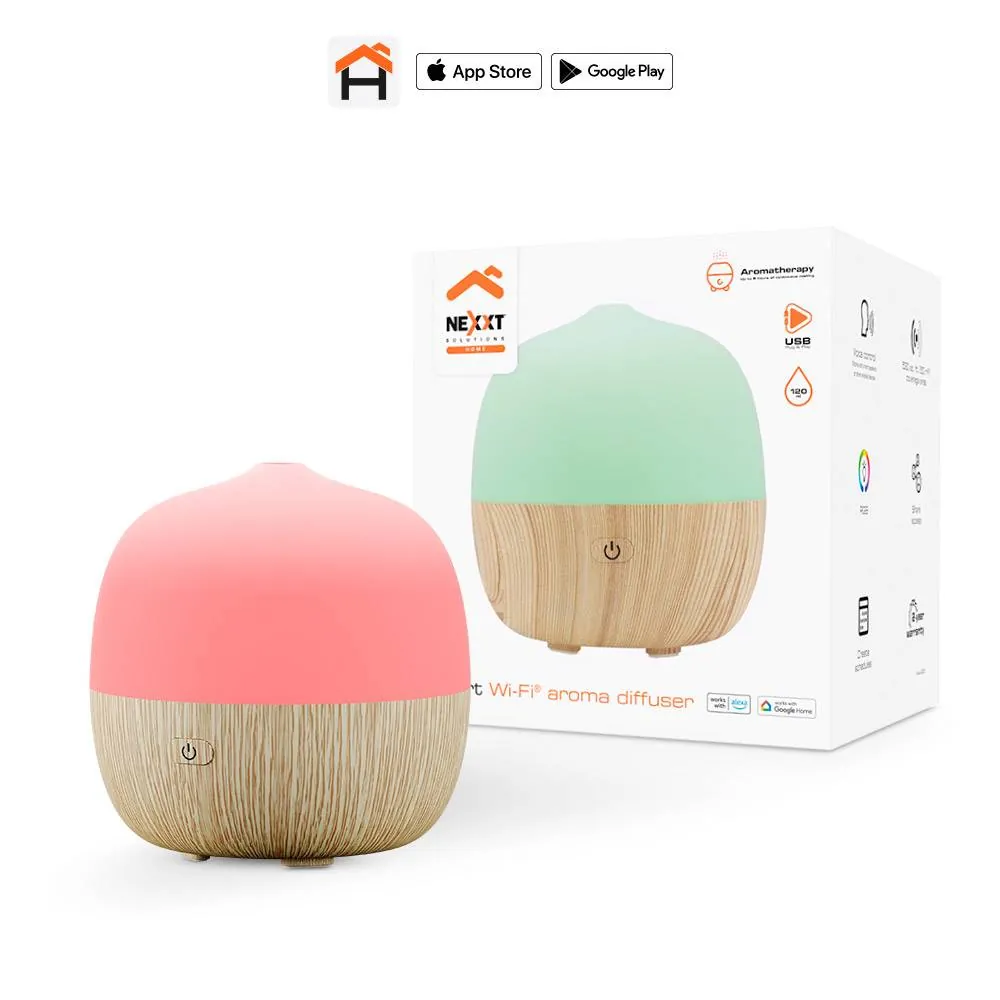 Difusor de aroma inteligente Nexxt Solutions NHA-A300, conexion WiFi, 120 ml, RGB ajustable, 8 Horas 1