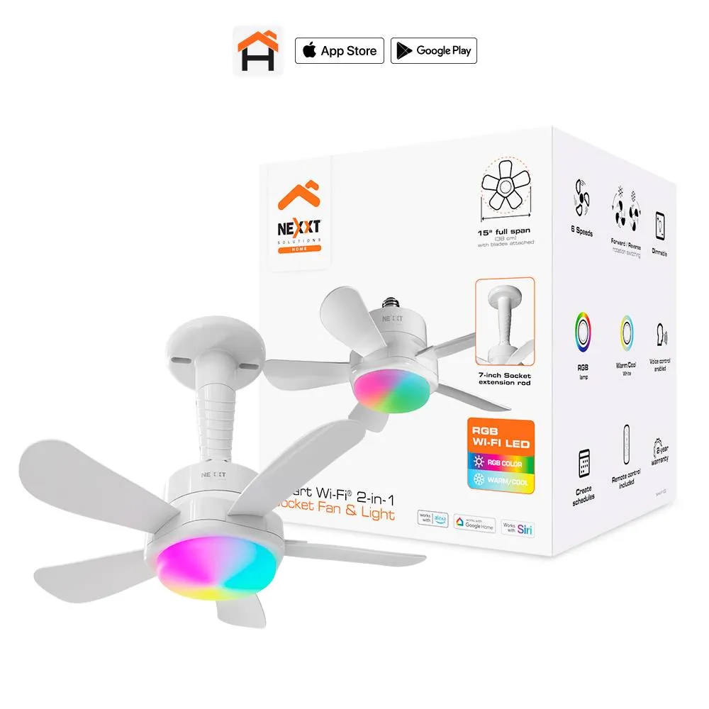 Ventilador Inteligente Nexxt Solutions NHA-F100, Wi-Fi con luz, 15 pulgadas 1