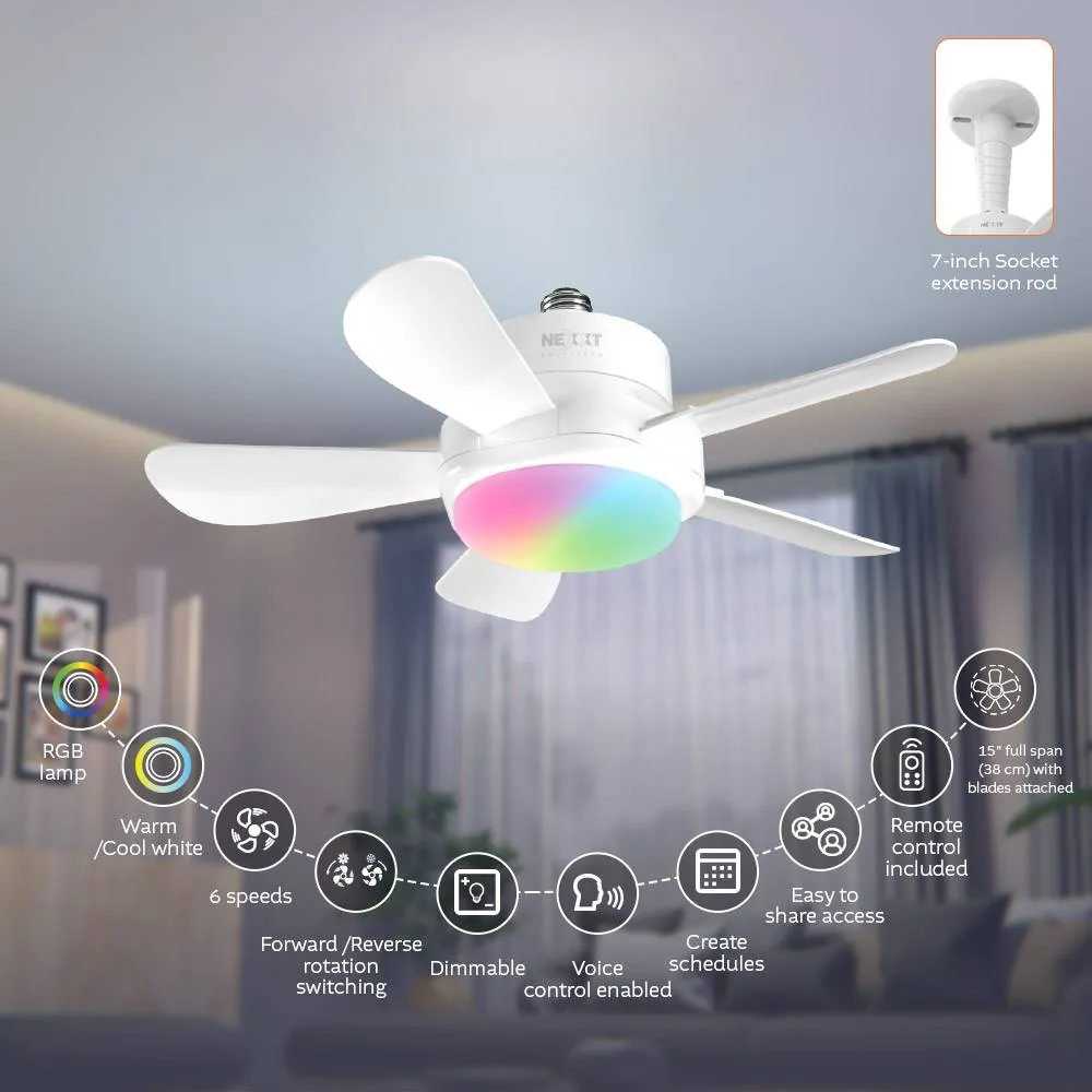 Ventilador Inteligente Nexxt Solutions NHA-F100, Wi-Fi con luz, 15 pulgadas 2