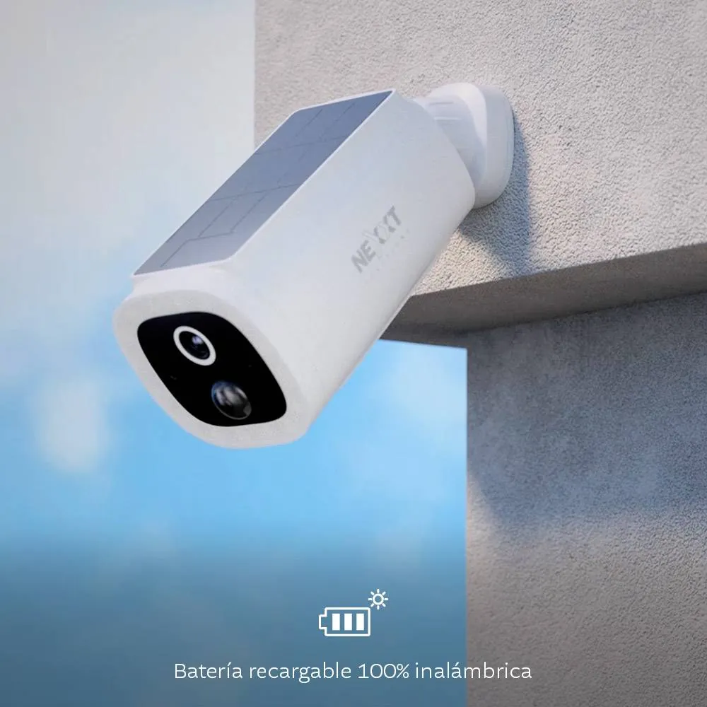 Camara Inteligente Nexxt Solutions NHC-OF30S, 4 MP 2K QHD, WI-FI, Panel Solar, 5200 mAh 3