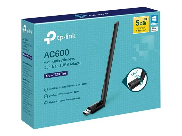 USB Dual Band WiFI Alta Ganancia PlusAC600 TP-LINK Archer T2U 3