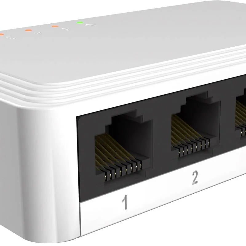 Swtich de escritorio Nexxt Essent Naxos501-G 5-port 1Gbps 110/220v 3