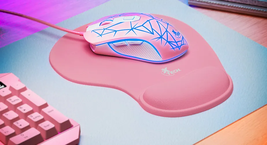 Mouse Pad Skadi Gamin Gel con soporte para muñeza Rosa XTA-530 Xtech 2