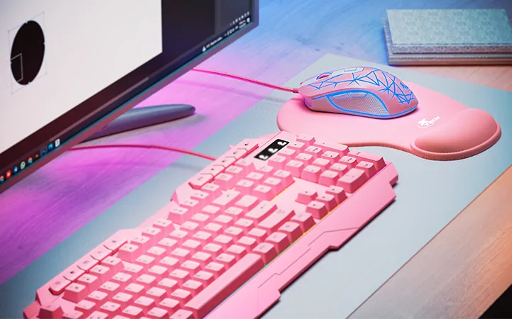 Mouse Pad Skadi Gamin Gel con soporte para muñeza Rosa XTA-530 Xtech 3