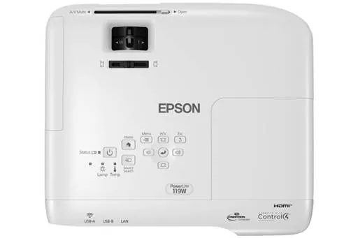 Proyector Epson PowerLite 119W 3LCD WXGA con Dial HDMI, 4.000 lúmenes de color y brillo blanco 2
