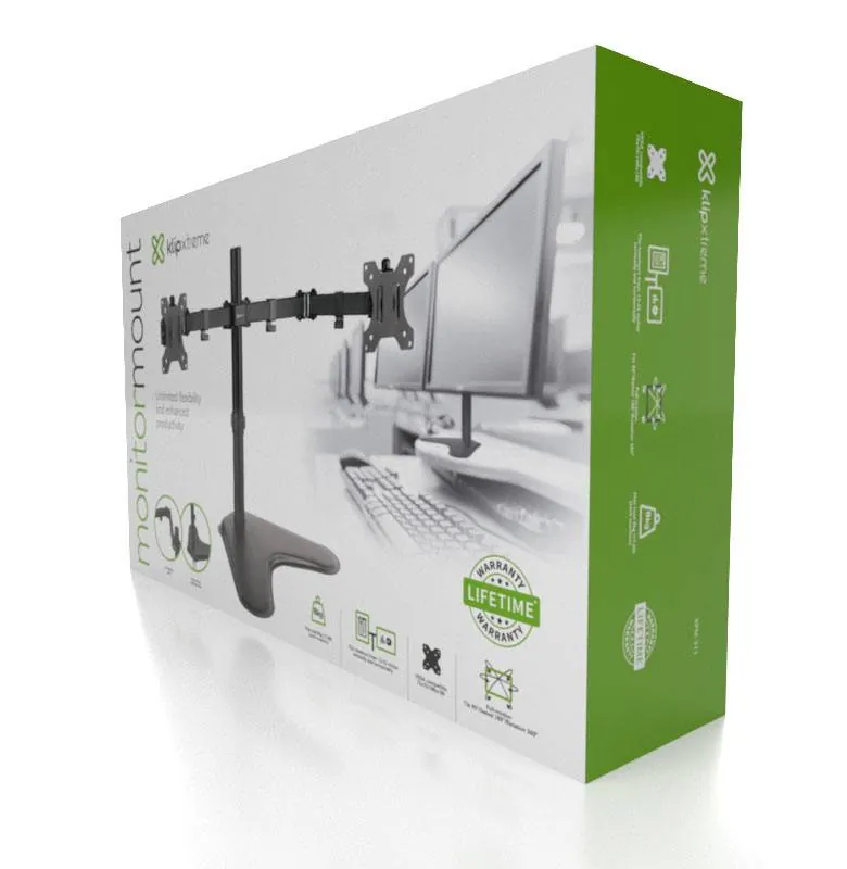 Soporte para dos monitores LCD/LED Klip Xtreme, Para tamaños entre 13 y 32
