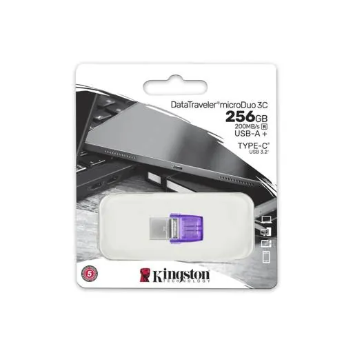 Pendrive Kingston DataTraveler microDuo 3C, 256GB, USB 3.2 Gen 1 / USB-C 3
