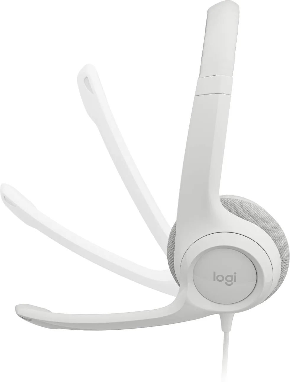 Audífonos con Micrófono Logitech H390, Micrófono c/ Supresión de Ruido, Blanco Crudo 4
