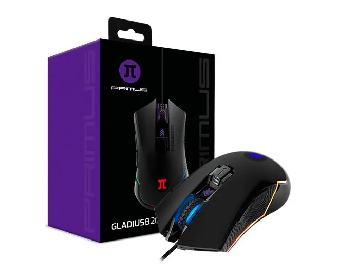 Mouse Gamer Primus Gaming Gladius 8200T, 6 Botones, 8200DPI, Iluminación RGB, Negro 5