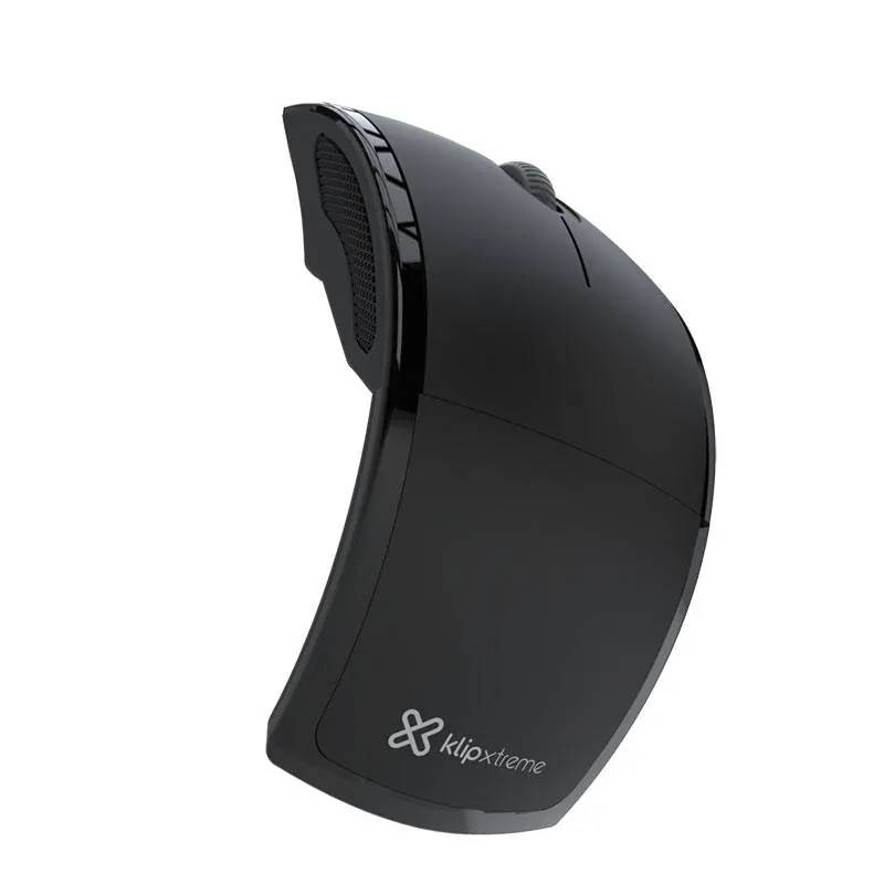 Mouse inalámbrico plegable de tres botones Klip Xtreme Lightflex KMW-375BK, Ergonómico, Negro 5