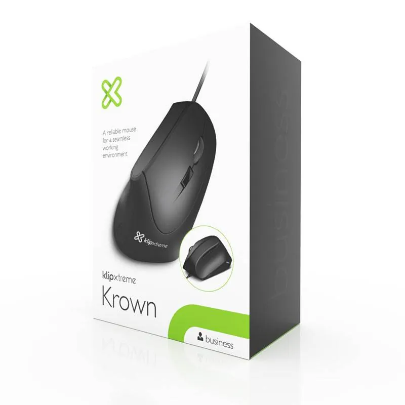 Mouse ergonómico Klip Xtreme Krown KMO-506, Diseño vertical, ultra ergonómico, 6 Botones 6
