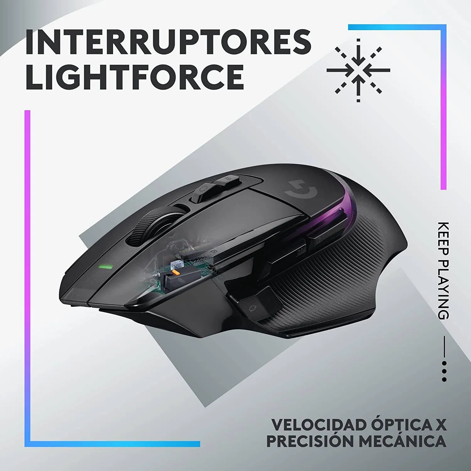 Mouse Gamer Inalámbrico Logitech G502 X Plus, 13 Botones, 25600 DPI, Negro 7