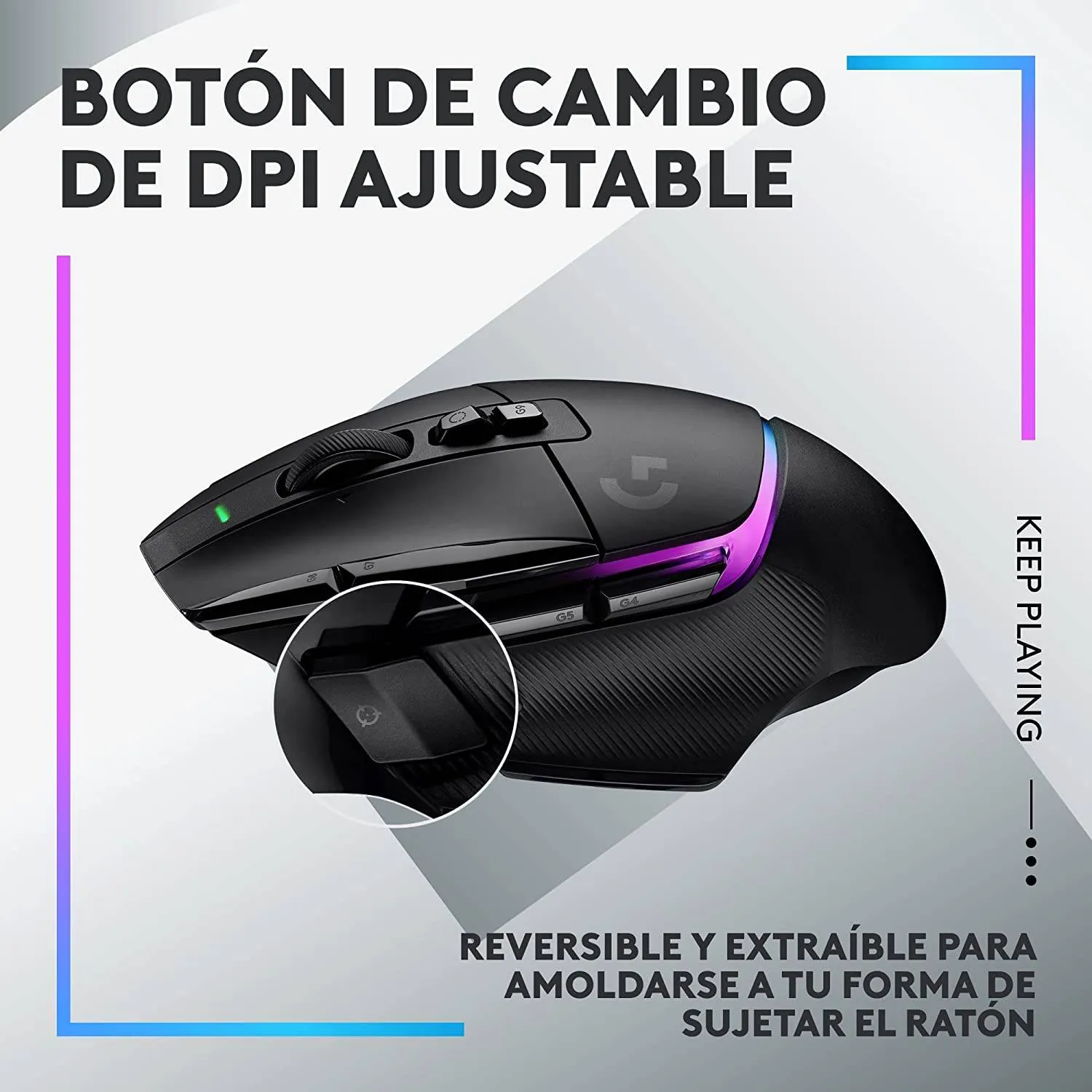 Mouse Gamer Inalámbrico Logitech G502 X Plus, 13 Botones, 25600 DPI, Negro 10