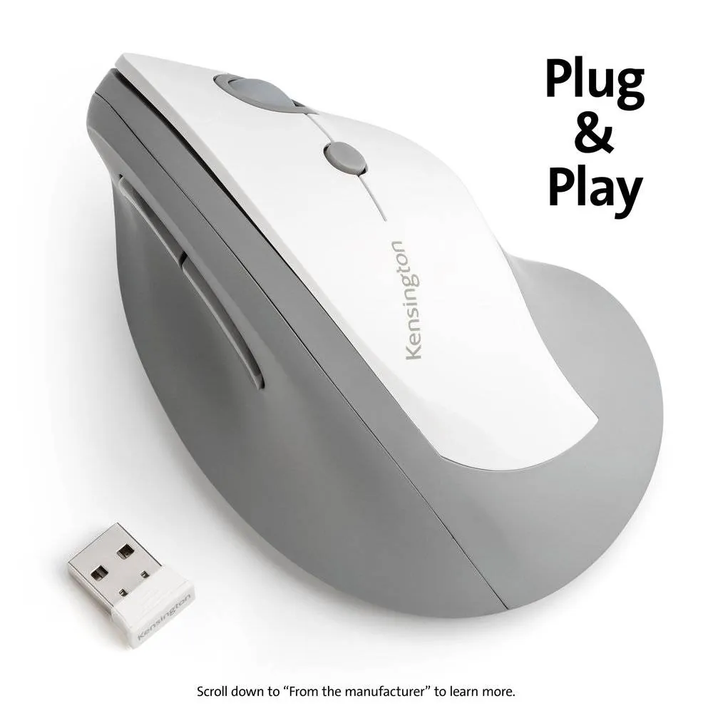 Mouse Vertical Pro Fit Kensington, 6 Botones, Wireless, Gray 8