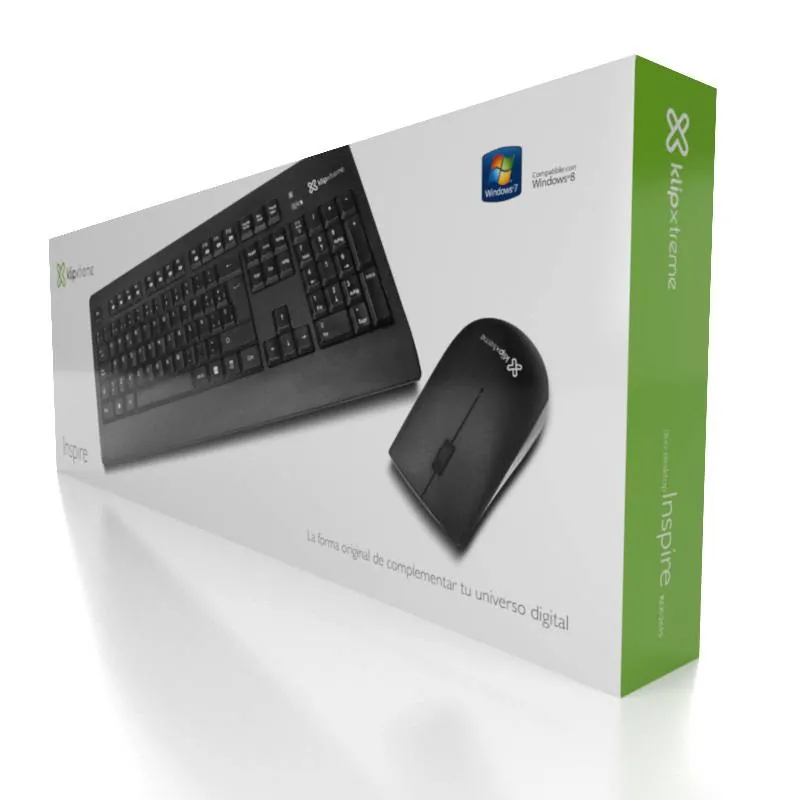 Kit Teclado + Mouse Klip Xtreme Inspire KCK-265S, Color Negro 7