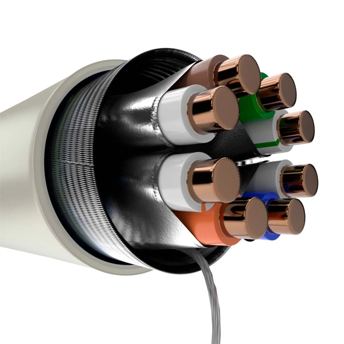 Cable 4 pares Enterprise CU  Cat6A S/FTP GRIS Cable 23AWG LSZH 305m 2