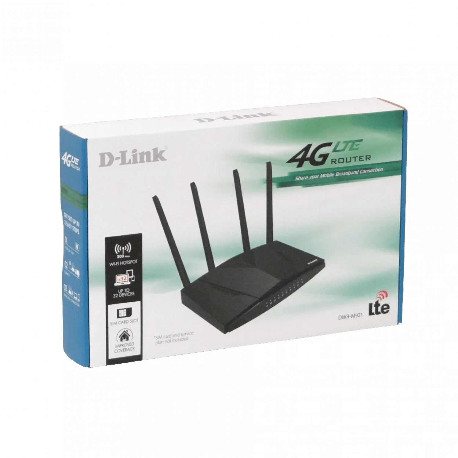 Modem D-LINK 4G/LTE-Cat4 N300-2,4GHz 4-antenas-fijas 1-Sim 4-100 1-WAN 1-USB 7
