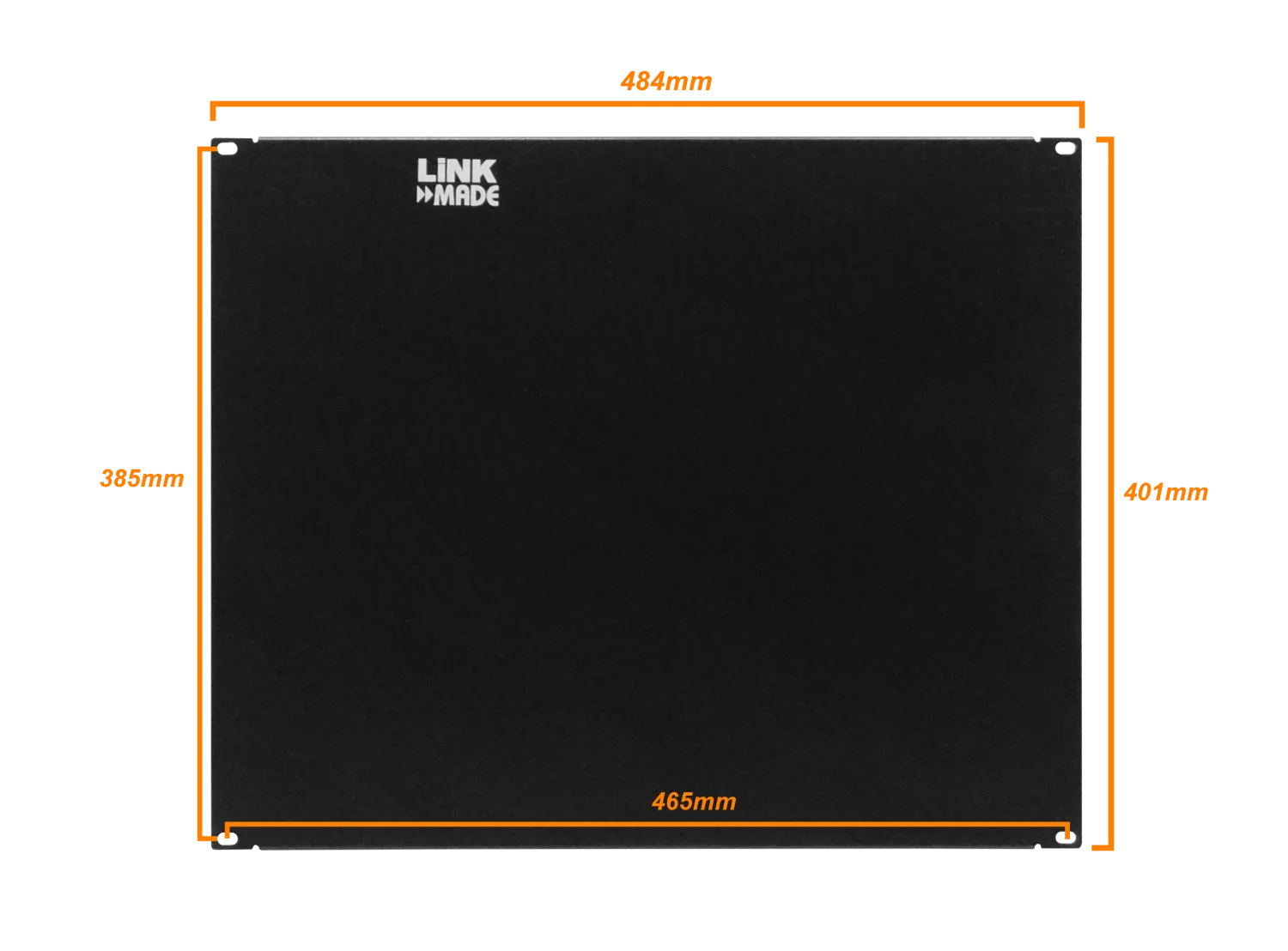 Tapa ciega 9U cubre espacio rack 401mm 19 pulgadas fierro negro  5