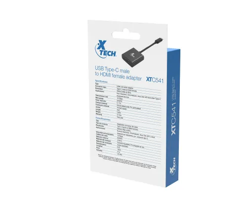 Adaptador USB Tipo-C macho a HDMI hembra, Calibre: 32 AWG, Res: 3840x2160, 10cm 2