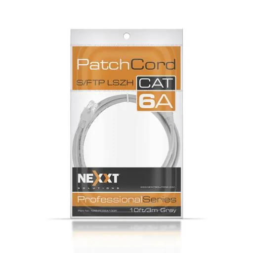 Cable de Red Nexxt Solutions Infrastructure Shielded 3 metros - RJ-45 Gris, Cat6A S/FTP 3