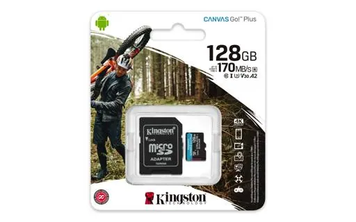 Tarjeta de Memoria MicroSDXC Kingston 128GB Canvas Go! Plus, Lectura 170MB/s, Escritura 90MB/s 3