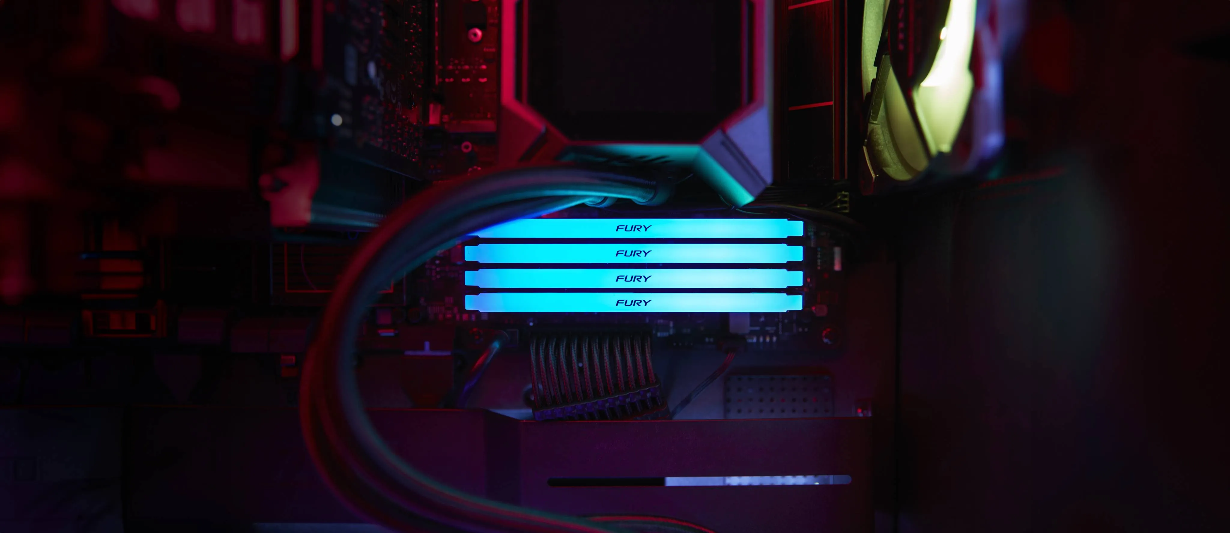 Memoria RAM DDR4 8GB 3600MT/s Kingston Fury Beast RGB, CL17, DIMM, 1.35V 6