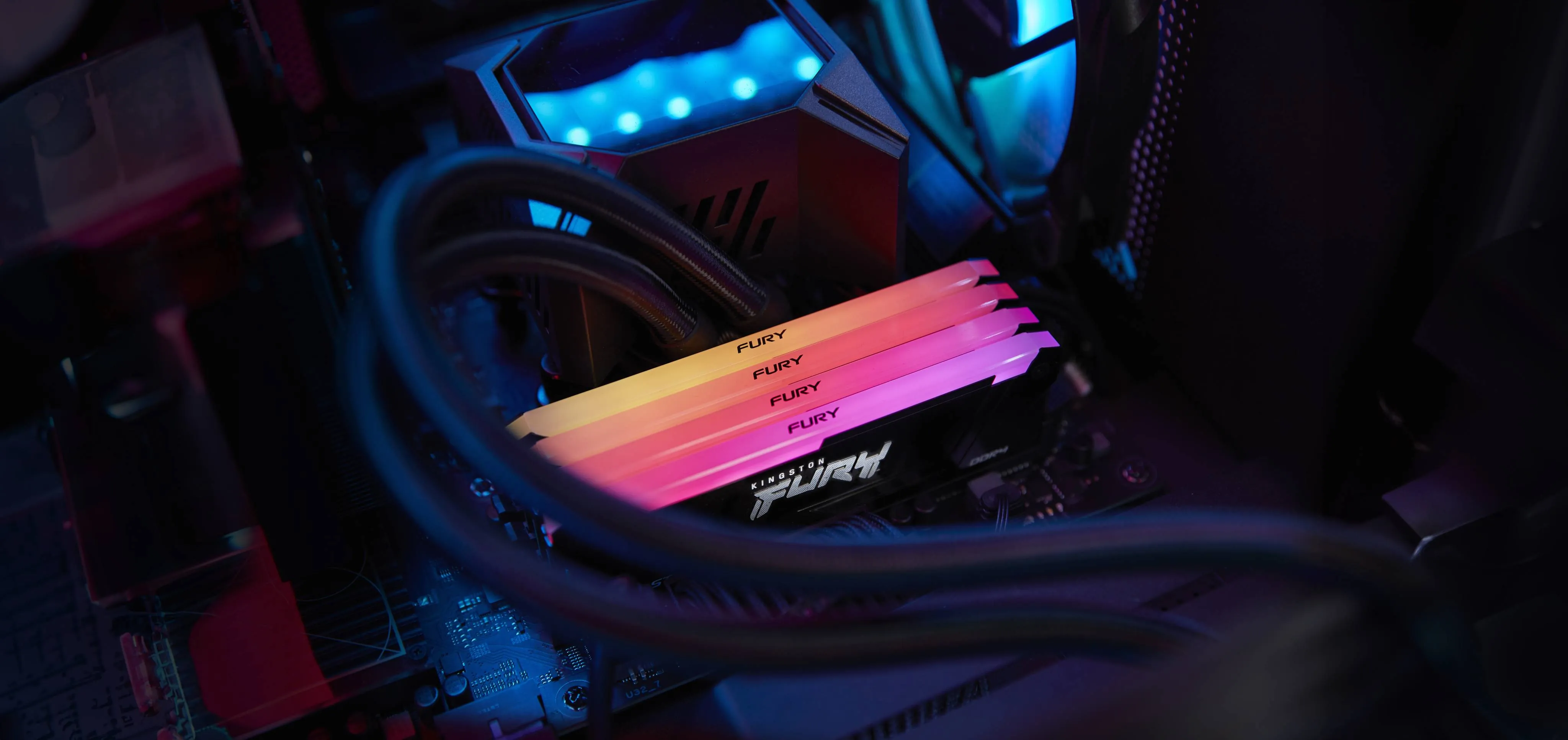 Memoria RAM DDR4 8GB 3600MT/s Kingston Fury Beast RGB, CL17, DIMM, 1.35V 8