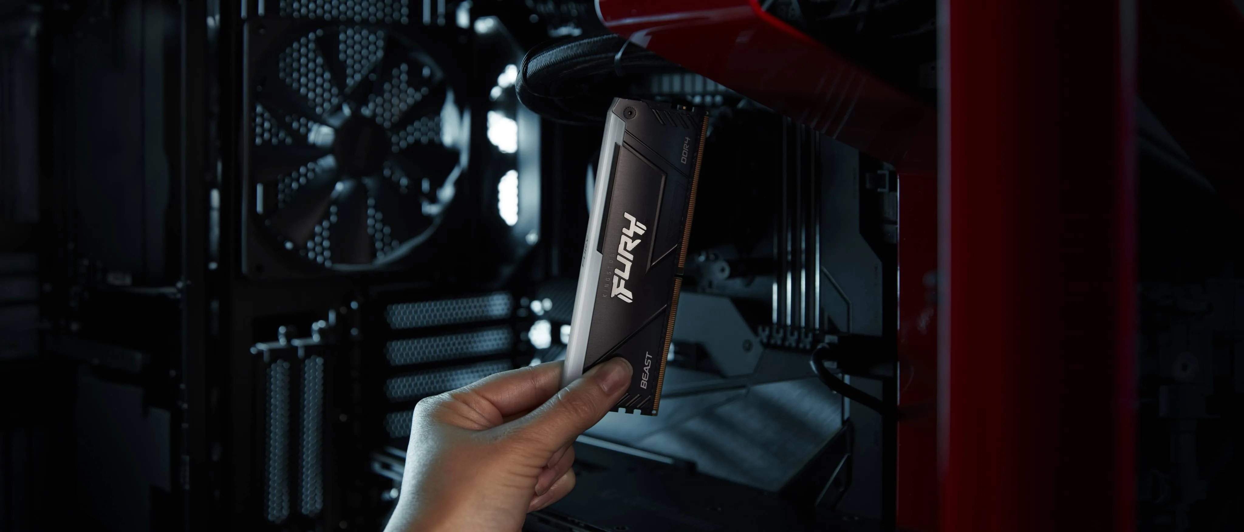 Memoria Ram DDR4 16GB 3600MT/s Kingston Fury Beast RGB Black XMP, CL18, DIMM, 1.35V 6