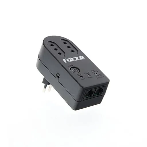 Protector de Voltaje Forza 900J/1500W, 2 Tomas de Corriente, Giro de 350°, RJ45-220V, Negro 4