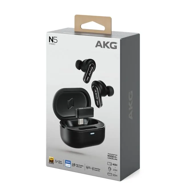 Auriculares Inalámbricos AKG N5 Hybrid ANC True Wireless, BT 5.3, Immersive AKG Spatial Audio 8