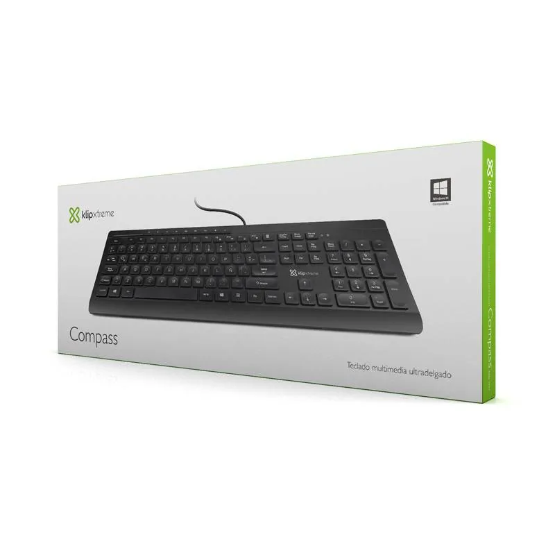 Teclado Klip Xtreme Compass, Ultra-Delgado, Conexión USB, Teclas Multimedia, Plug & Play 11