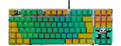 Teclado Gamer Primus Gaming BALLISTA80T TKL, Limited Edition GROGU, Color Verde, en Español 3