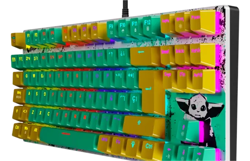 Teclado Gamer Primus Gaming BALLISTA80T TKL, Limited Edition GROGU, Color Verde, en Español 2